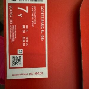 Nike Cortez Basic SL (GS) White Varsity Red Sneakers